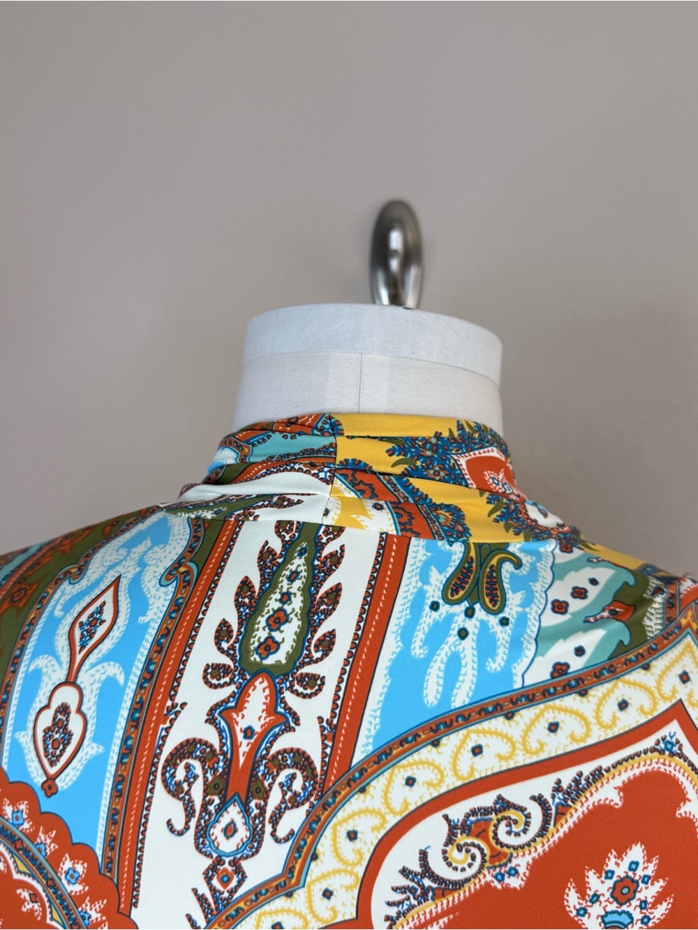 J.McLaughlin Catalina Cloth Lawrence Dress Paisley Print 3/4 Sleeves Midi Size M - Picture 6 of 13